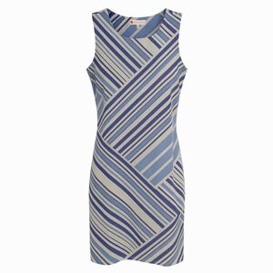 Jude‎ Connally Sleeveless Dress Size Small Blue Geometric Striped Stretch Travel